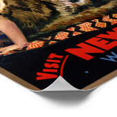 ニュージーランドのヴィンテージ旅行のポスターを復元 ポスター (角)