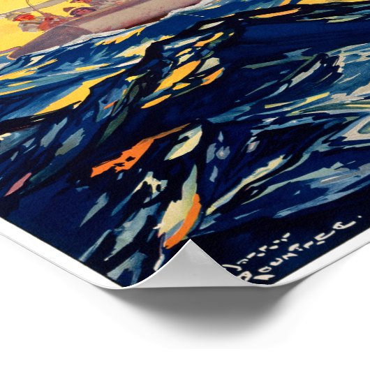 ニュージーランドのヴィンテージ旅行のポスターを復元 ポスター (角)