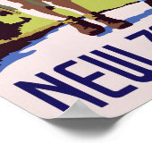 ニュージーランドのヴィンテージ旅行のポスターを復元 ポスター (角)