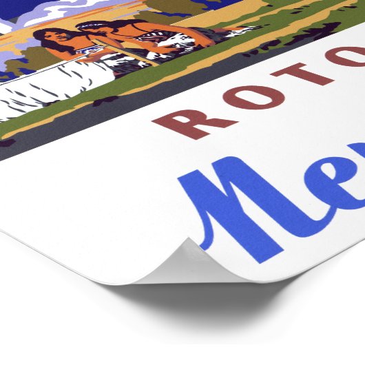 ニュージーランドのヴィンテージ旅行のポスターを復元 ポスター (角)