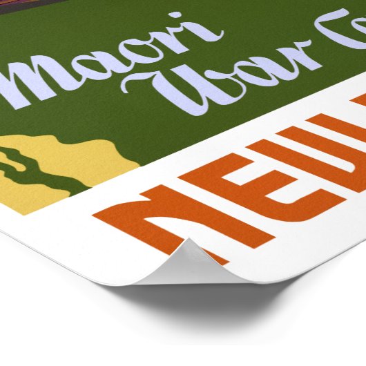 ニュージーランドのヴィンテージ旅行のポスターを復元 ポスター (角)