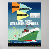 ニュージーランドのヴィンテージ旅行のポスターを復元 ポスター (正面)