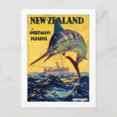 ニュージーランドのヴィンテージ旅行のポスターを復元 ポストカード (正面)