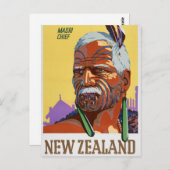 ニュージーランドのヴィンテージ旅行のポスターを復元 ポストカード (正面/裏面)