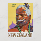 ニュージーランドのヴィンテージ旅行のポスターを復元 ポストカード (正面)