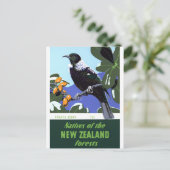 ニュージーランドのヴィンテージ旅行のポスターを復元 ポストカード (スタンド正面)