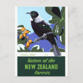 ニュージーランドのヴィンテージ旅行のポスターを復元 ポストカード (正面)