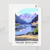 ニュージーランドのヴィンテージ旅行のポスターを復元 ポストカード (正面/裏面)