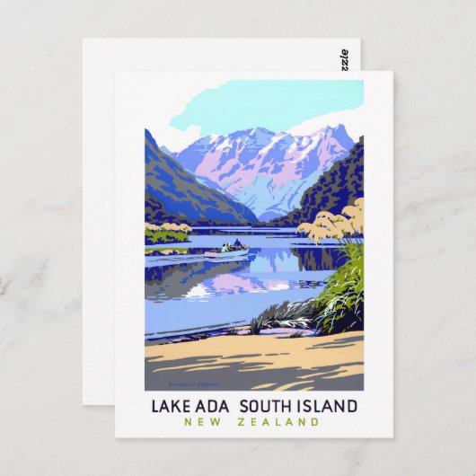 ニュージーランドのヴィンテージ旅行のポスターを復元 ポストカード (正面/裏面)