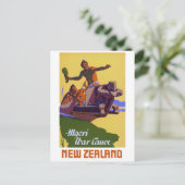 ニュージーランドのヴィンテージ旅行のポスターを復元 ポストカード (スタンド正面)