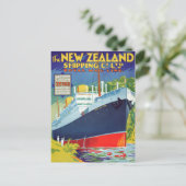 ニュージーランドのヴィンテージ旅行のポスターを復元 ポストカード (スタンド正面)