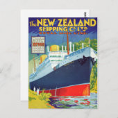 ニュージーランドのヴィンテージ旅行のポスターを復元 ポストカード (正面/裏面)