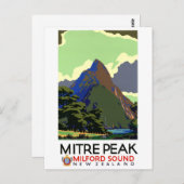 ニュージーランドのヴィンテージ旅行のポスターを復元 ポストカード (正面/裏面)