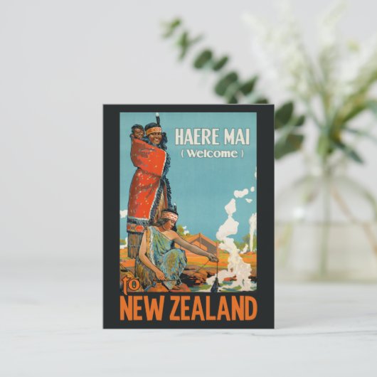 ニュージーランドのヴィンテージ旅行はがき ポストカード (スタンド正面)