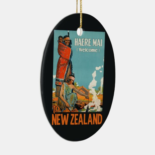 ニュージーランドのヴィンテージ旅行オーナメント セラミックオーナメント (右)