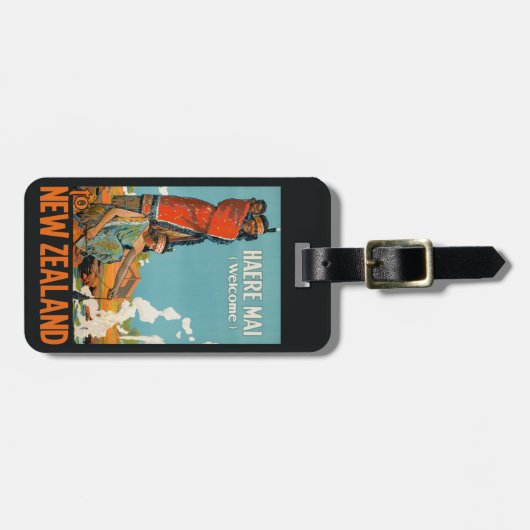 ニュージーランドのヴィンテージ旅行カスタムな荷物のラベル ラゲッジタグ (正面横)