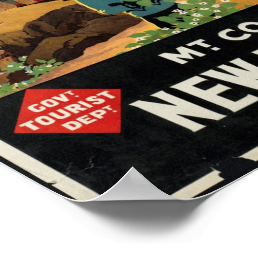 ニュージーランドのヴィンテージ旅行ポスター ポスター (角)