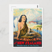 ニュージーランドのヴィンテージ旅行 ポストカード (正面/裏面)