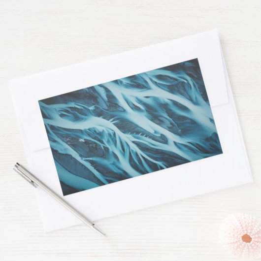 ニュージーランドの上からの地形 長方形シール (封筒)