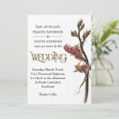 ニュージーランドの亜麻の花のウェディング招待状 招待状 (スタンド正面)