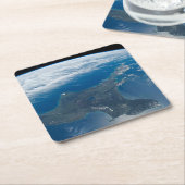 ニュージーランドの北島。 スクエアペーパーコースター (アングル)