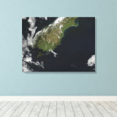 ニュージーランドの南の島の大部分のビュー キャンバスプリント (インサイチュ (ウッドフロア))