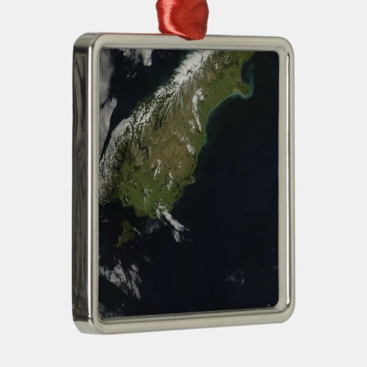 ニュージーランドの南の島の大部分のビュー メタルオーナメント (右)