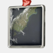 ニュージーランドの南の島の大部分のビュー メタルオーナメント (左)