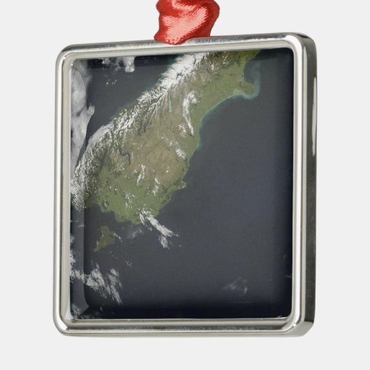 ニュージーランドの南の島の大部分のビュー メタルオーナメント (左)