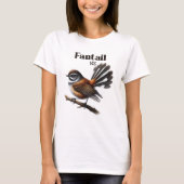 ニュージーランドの固有種の鳥、オウギビタキ Tシャツ (正面)