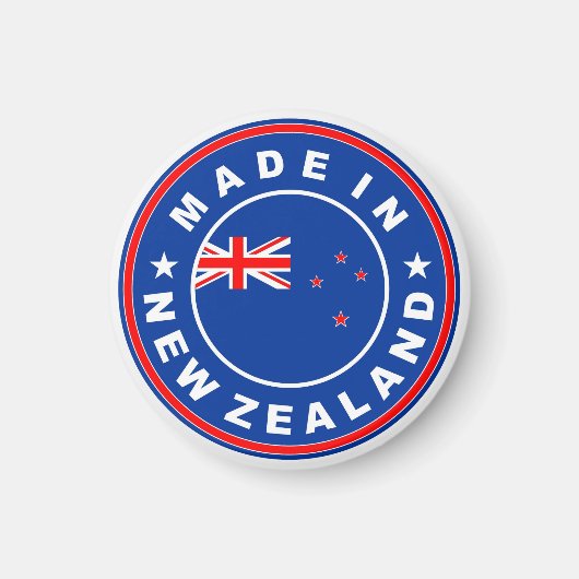 ニュージーランドの国旗商品ラベルで作られる マグネット (正面)