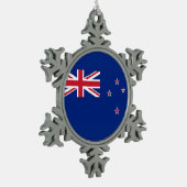 ニュージーランドの国旗 スノーフレークピューターオーナメント (左)