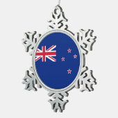 ニュージーランドの国旗 スノーフレークピューターオーナメント (右)