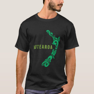 ニュージーランドの地図アオテアロアニュージーランド贈与アイディア Tシャツ