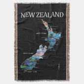 ニュージーランドの地図シンプルポーア スローブランケット (正面縦)