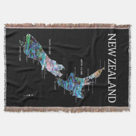ニュージーランドの地図シンプルポーア スローブランケット