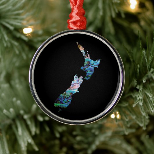 ニュージーランドの地図シンプルポーア メタルオーナメント (ツリー)