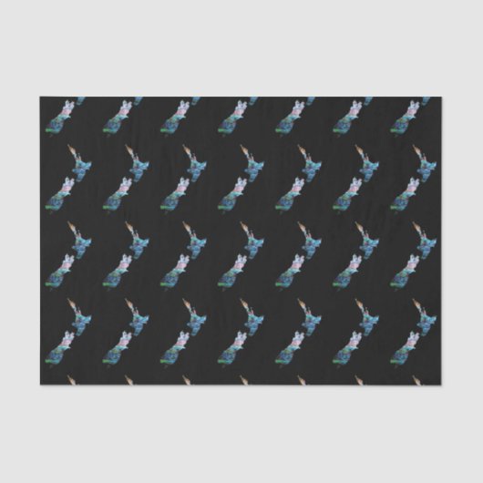 ニュージーランドの地図シンプルポーア 薄葉紙 (正面)