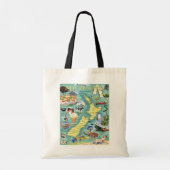 ニュージーランドの地図トートバッグ トートバッグ (裏面)