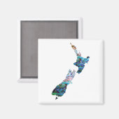 ニュージーランドの地図ポーアマグネットホワイト マグネット (正面/裏面)