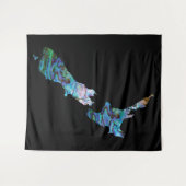 ニュージーランドの地図ポーア タペストリー (正面(横))