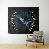 ニュージーランドの地図ポーア タペストリー (インサイチュ(横))