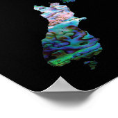 ニュージーランドの地図ポーア ポスター (角)