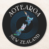 ニュージーランドの地図ポーア ラウンドペーパーコースター (正面)