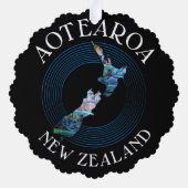 ニュージーランドの地図ポーラクリスマスオーナメント オーナメントカード (裏面)