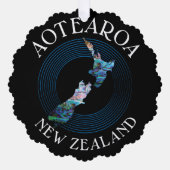 ニュージーランドの地図ポーラクリスマスオーナメント オーナメントカード (正面)