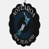 ニュージーランドの地図ポーラクリスマスオーナメント オーナメントカード (左)