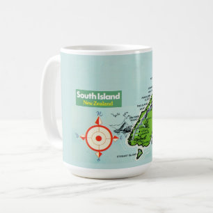 ニュージーランドの地図マグカップ コーヒーマグカップ
