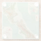 ニュージーランドの地図書の地図 ガラスコースター (裏面)