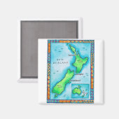 ニュージーランドの地図2 マグネット (正面/裏面)